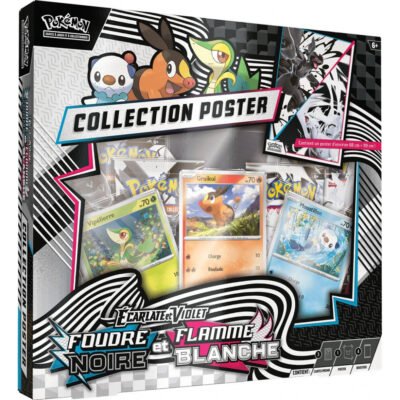 Coffret 4 Boosters - EV10.5 Ecarlate et Violet - Foudre Noire & Flamme Blanche - Collection Poster