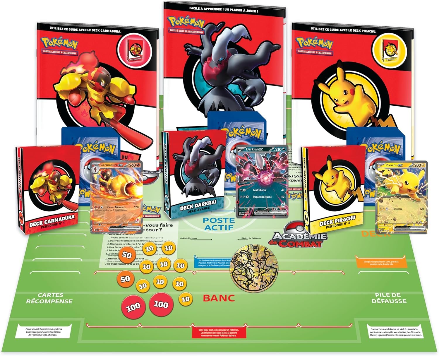 Académie de Combat (Pikachu-ex, Carmadura-ex et Darkrai-ex) - Pokémon – Image 3