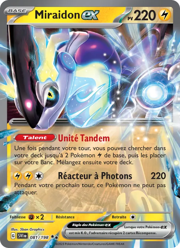 Carte Pokémon ex : Miraidon-ex d'Écarlate et Violet