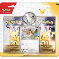 Duopack Pokémon 30e Anniversaire Évoli - 2 boosters, carte promo et pièce