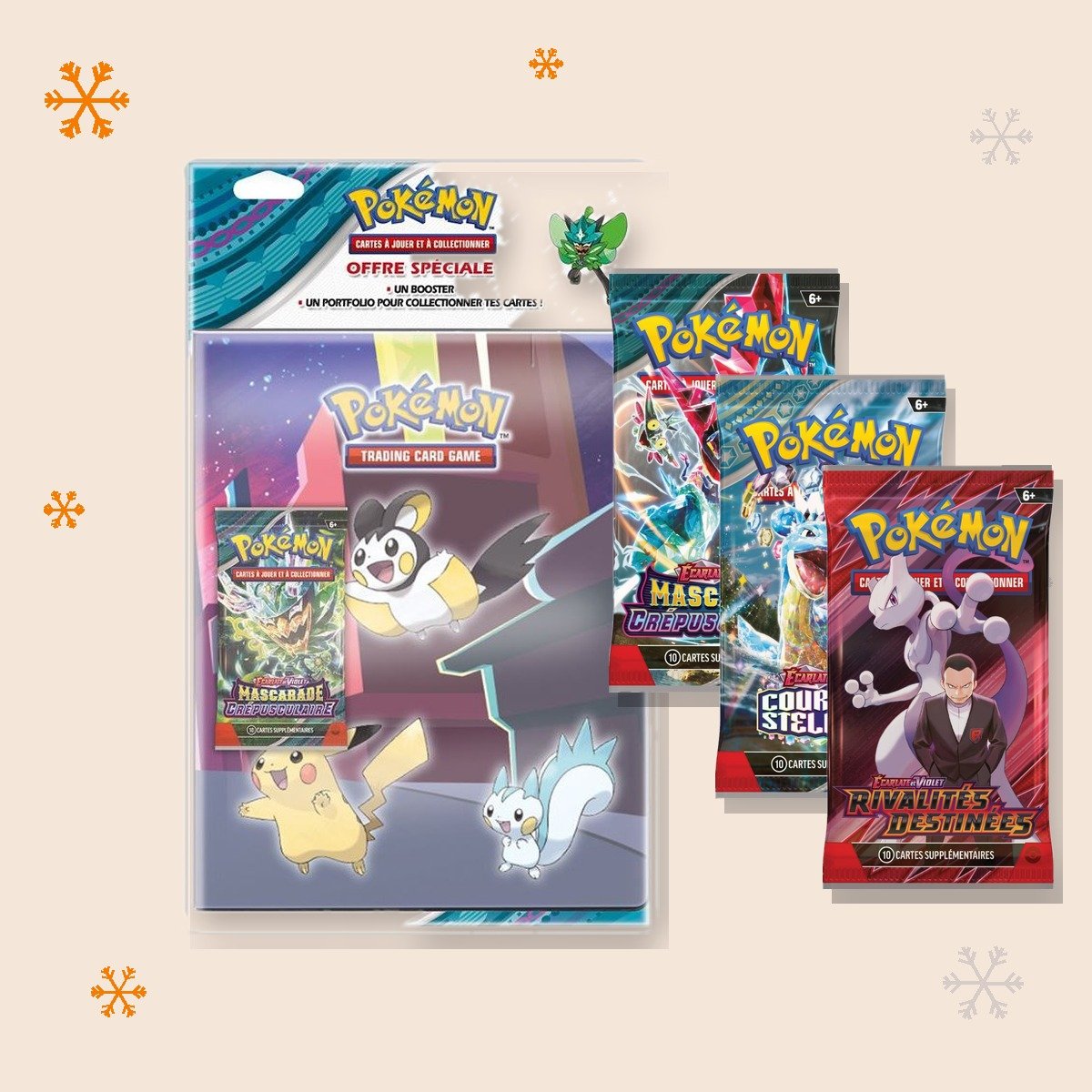 Cadeau Pokémon pour débutant : Kit du Dresseur de Noël Premier Dresseur, portfolio Ultra Pro et 3 boosters